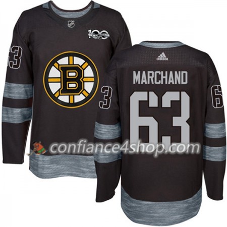 Adidas Maillot de Hockey Boston Bruins Brad Marchand 63 1917-2017 100th Anniversary Noir Authentic - Homme